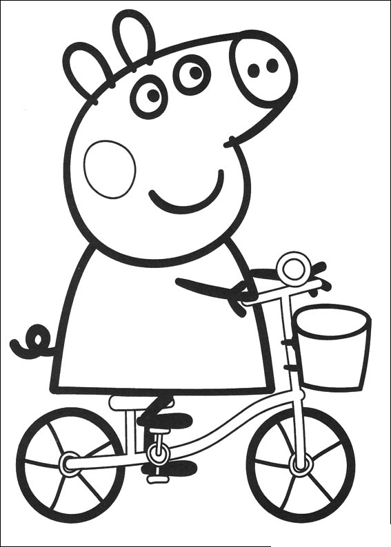 Peppa Pig montando en bicicleta