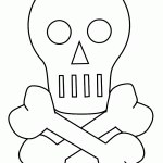 Una calavera pirata para colorear y pintar