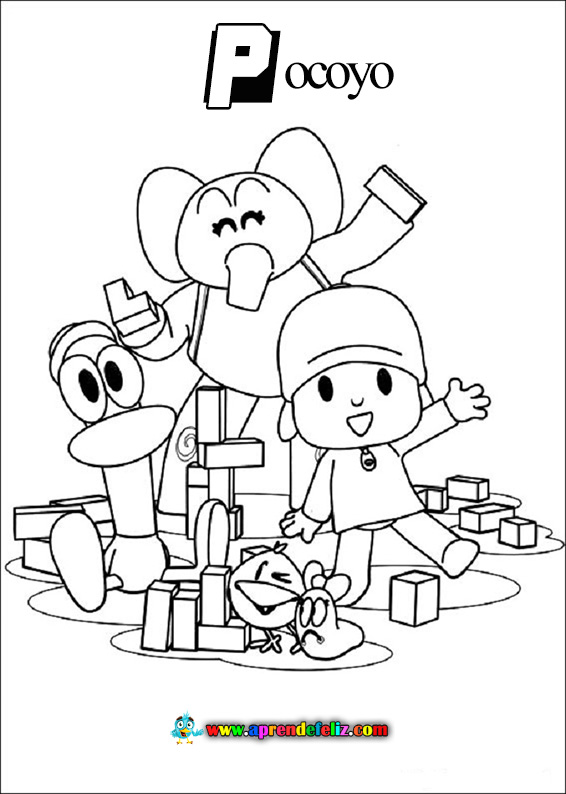 Dibujo de Pocoyo para colorear sus personajes - imprime el dibujo y píntalo a tu gusto - 2020 actualizado