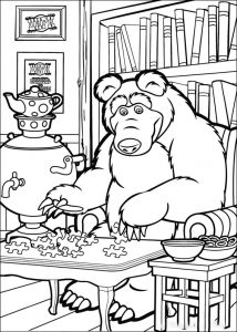 Aprender a colorear dibujos es muy fácil - pinta al oso de Masha con tus colores favoritos