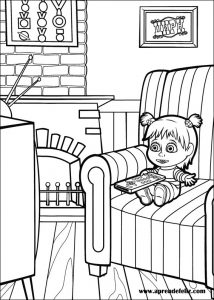 Una forma de pasarmelo genial es pintar y colorear los personajes de la serie de dibujos animados Masha y el Oso
