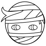 Careta de Momia para pintar y colorear – descargar e imprimir gratis