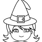 Careta de brujita para disfraz de Halloween – Imprime gratis para pintar y colorear