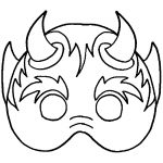 Caretas de demonios para imprimir , pintar y colorear