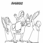 Imprimir dibujos gratis de Semana Santa para colorear - Domingo de Ramos