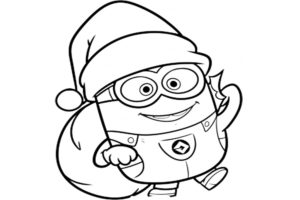 Dibujos de los Minion para colorear en Navidad