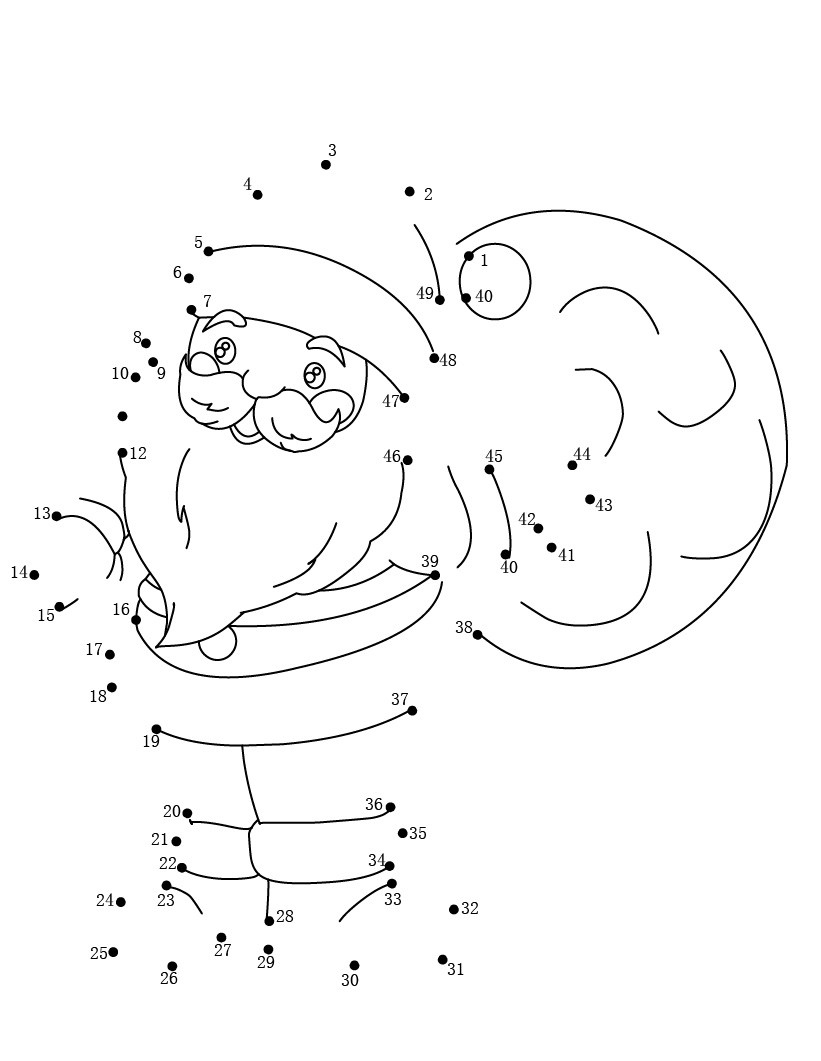 Dibuja a Santa Claus uniendo los números