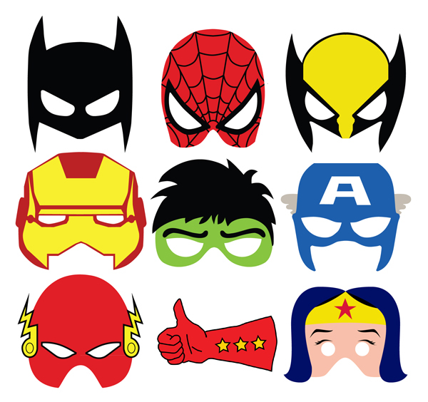 Descargar gratis mascaras de superhéroes para disfraz de Carnaval