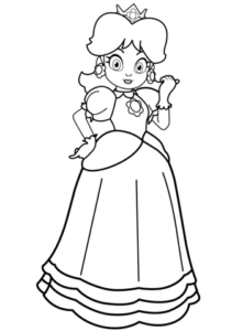 Colorear dibujo de la Princesa Daisy de Super Mario
