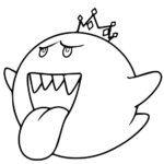 Personajes para colorear de Mario Bross y Mario Kart como el King Boo