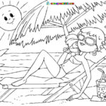 Colorear dibujo de chica guapa tomando el sol