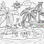 Dibujo de los Minios en la playa para pintar y colorear