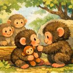 El Monito Punch del Zoo de y su peluche – El primer amigo en el Zoo