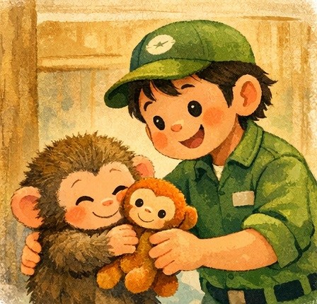 El Monito Punch del Zoo de y su peluche - El regalo más importante